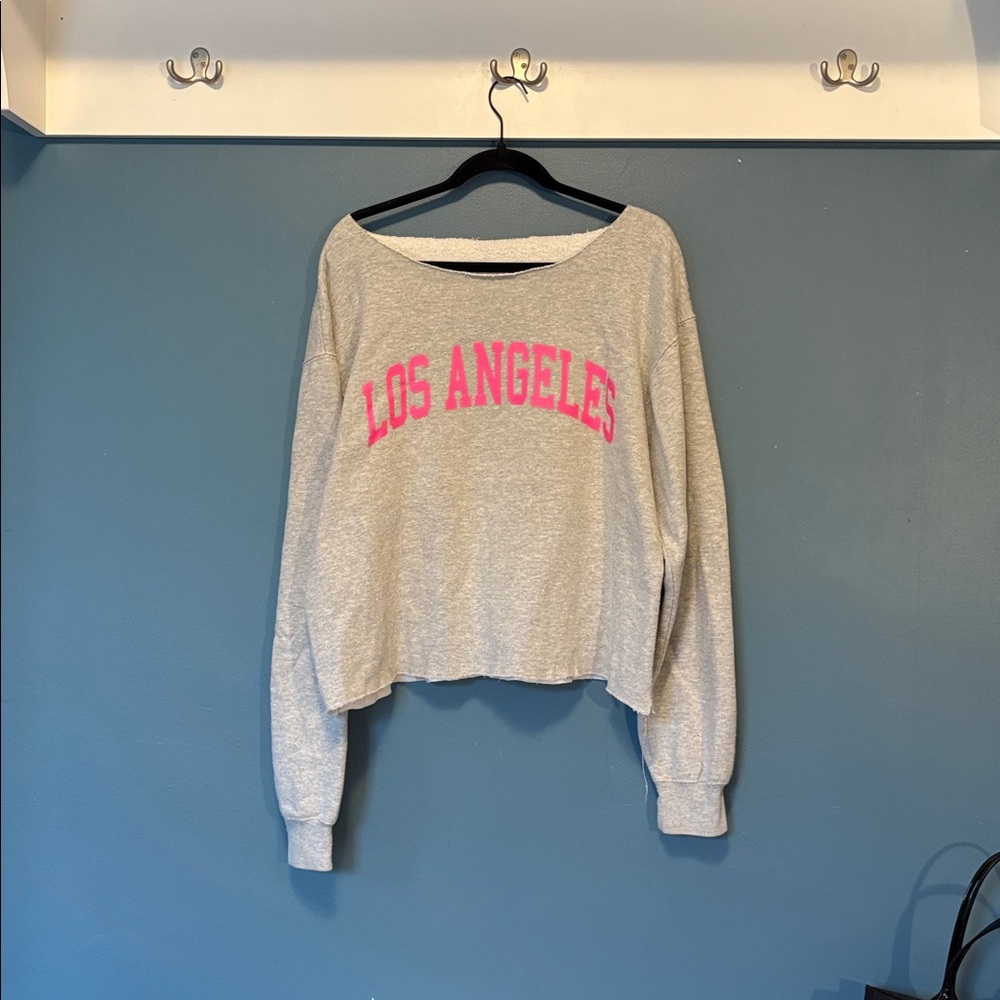 Grey Off-the-Shoulder Los Angeles Shirt
